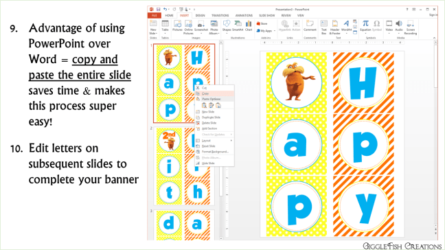 How to create a birthday banner using PowerPoint