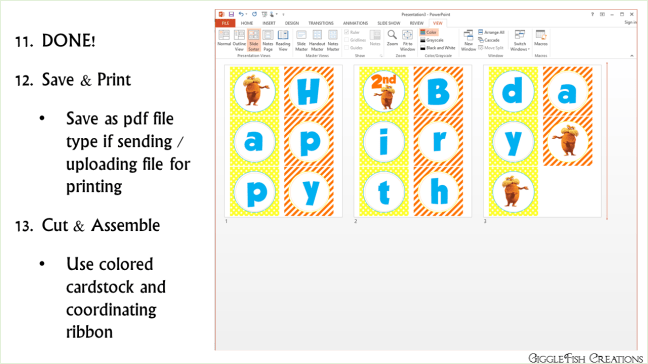 How to create a birthday banner using PowerPoint